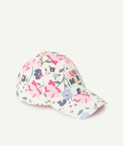 Casquette bébé fille imprimé fleuri et patch brodé thème summer