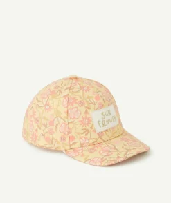 Casquette bébé fille jaune imprimé floral