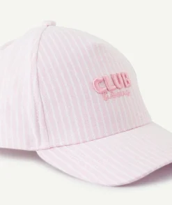 Casquette bébé fille rayée rose