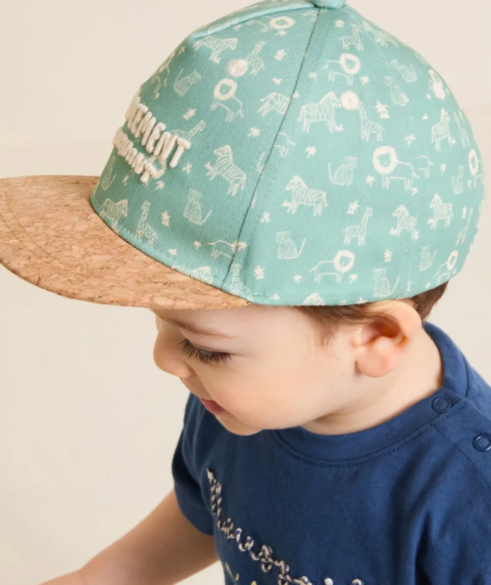 Casquette bébé garçon avec motif et visière en liège