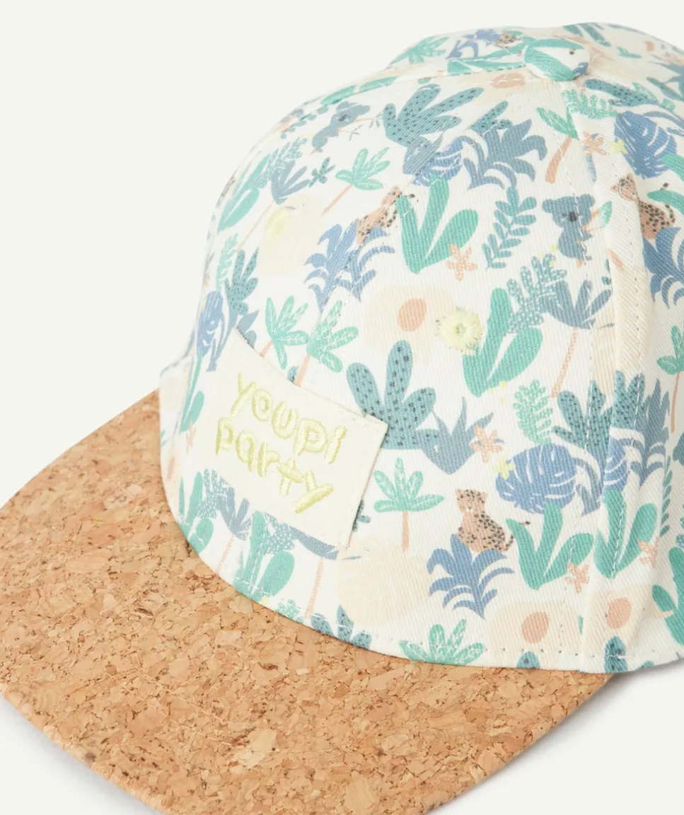 Casquette bébé garçon imprimé tropical et visière en liège