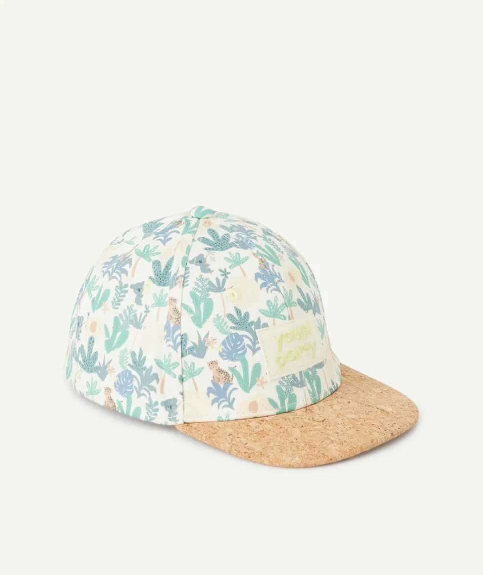 Casquette bébé garçon imprimé tropical et visière en liège