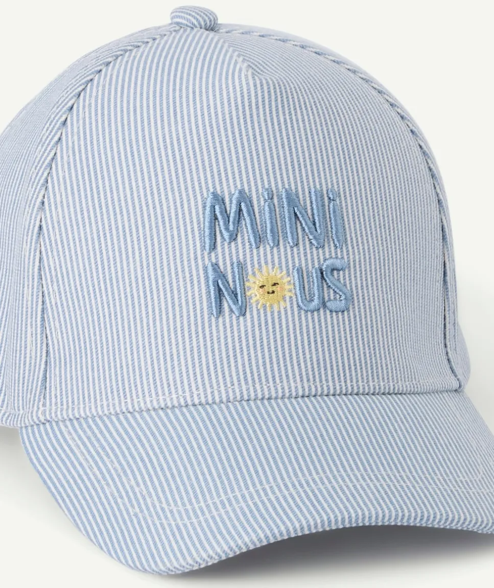 Casquette bébé garçon rayée bleu