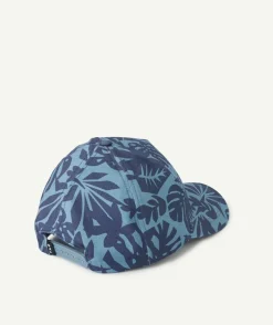 Casquette bleue garçon imprimé tropical