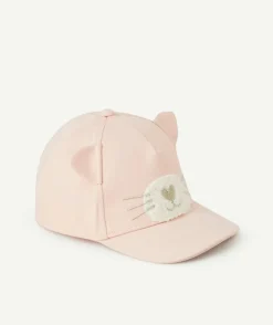 Casquette chat bébé fille rose