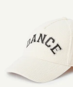 Casquette fille blanche en velours côtelée