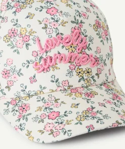 Casquette fille imprimée fleurs