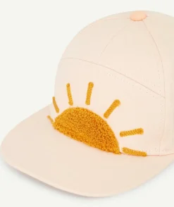 Casquette fille rose avec soleil en bouclette