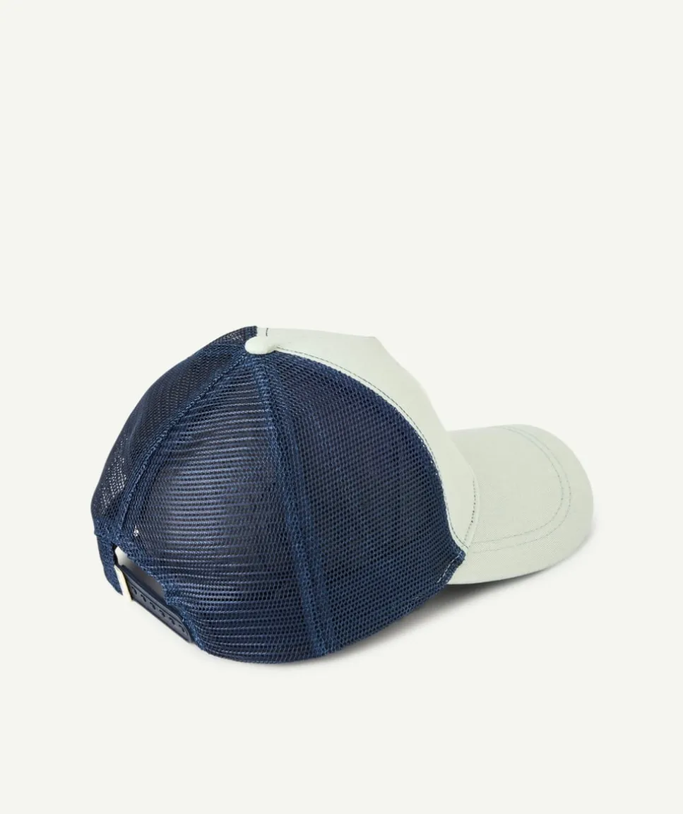 Casquette garçon bleu et blanc