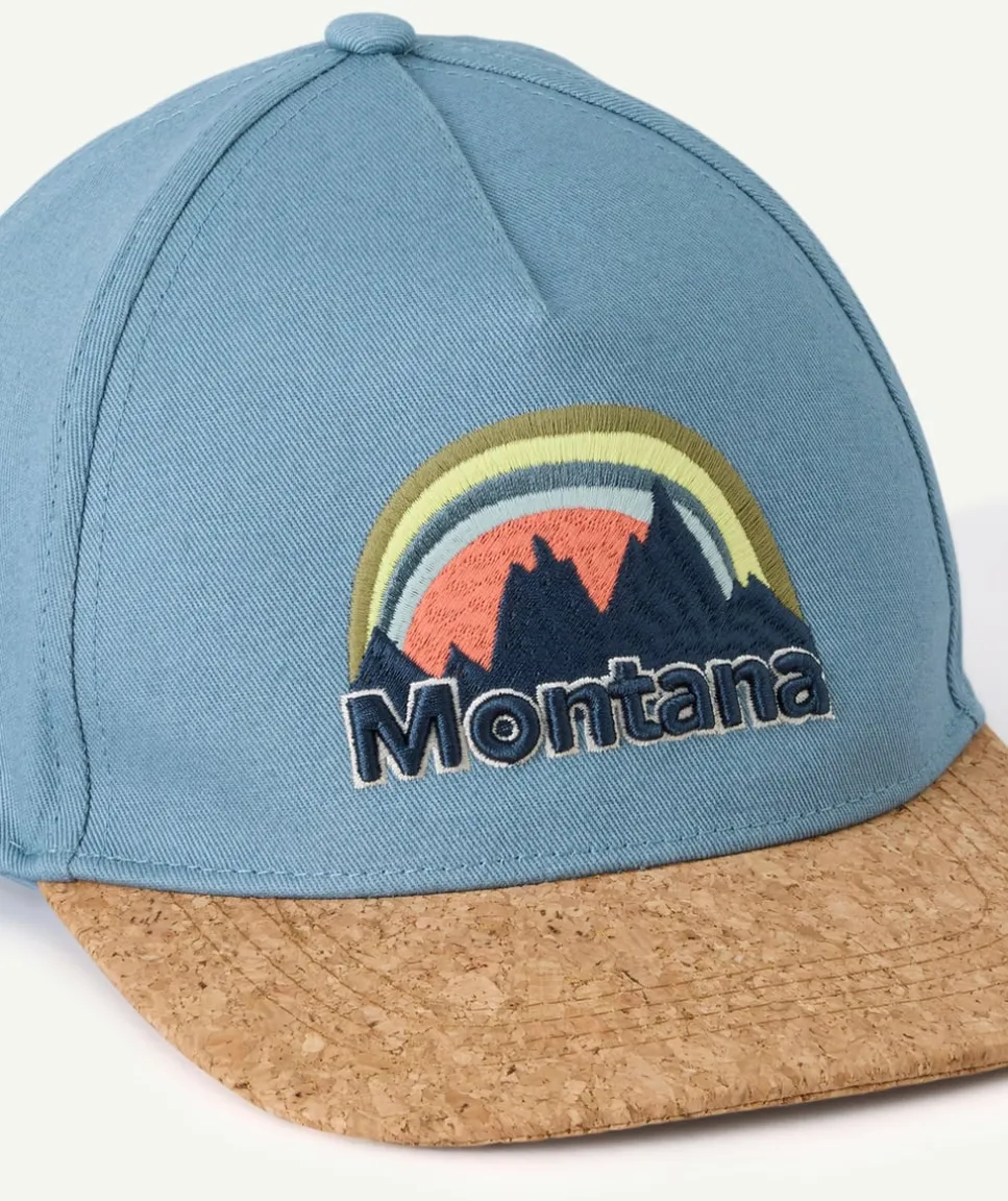 Casquette garçon bleue visière effet liège