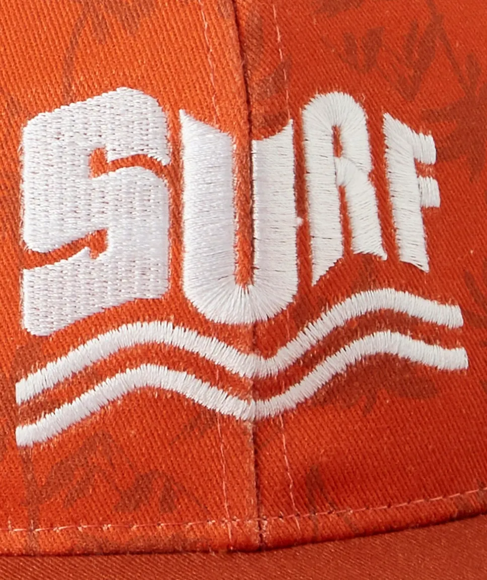Casquette garçon en coton orange avec message