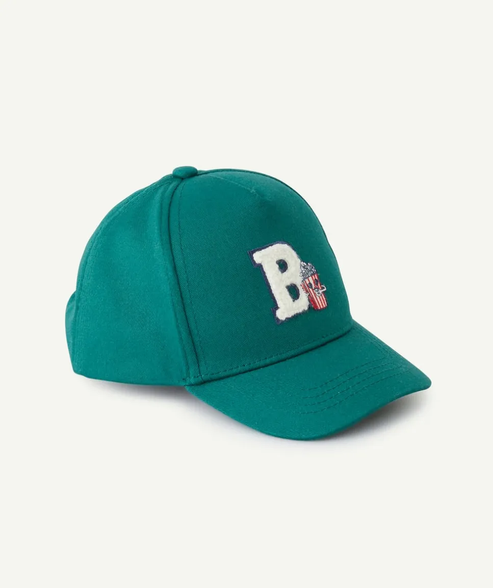 Casquette garçon verte avec patch