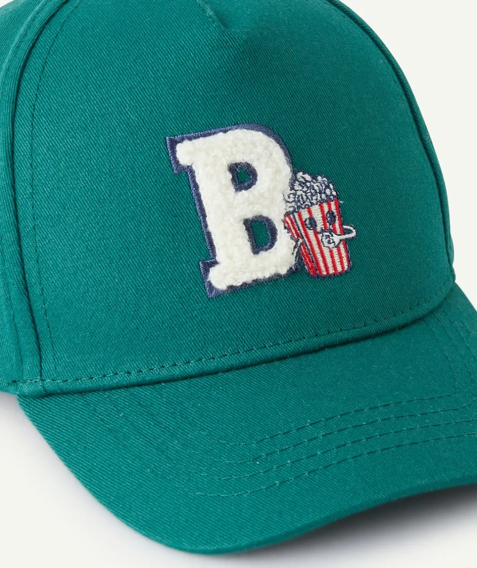 Casquette garçon verte avec patch