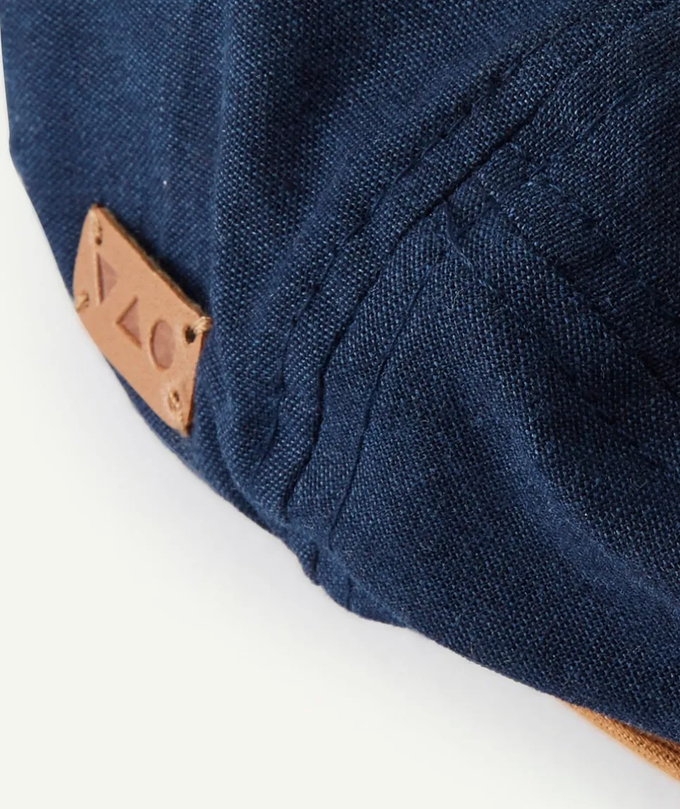 Casquette gavroche bébé garçon bleu marine et marron