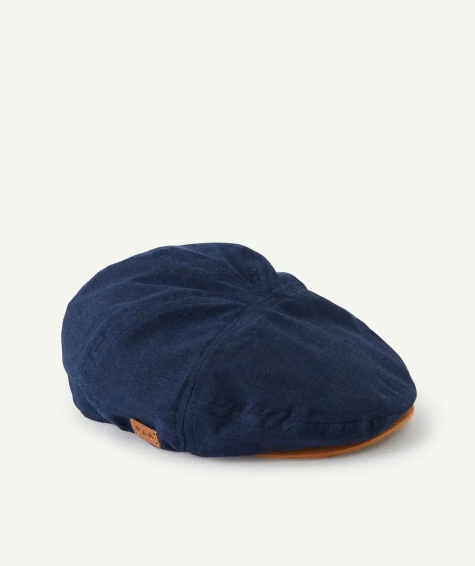Casquette gavroche bébé garçon bleu marine et marron