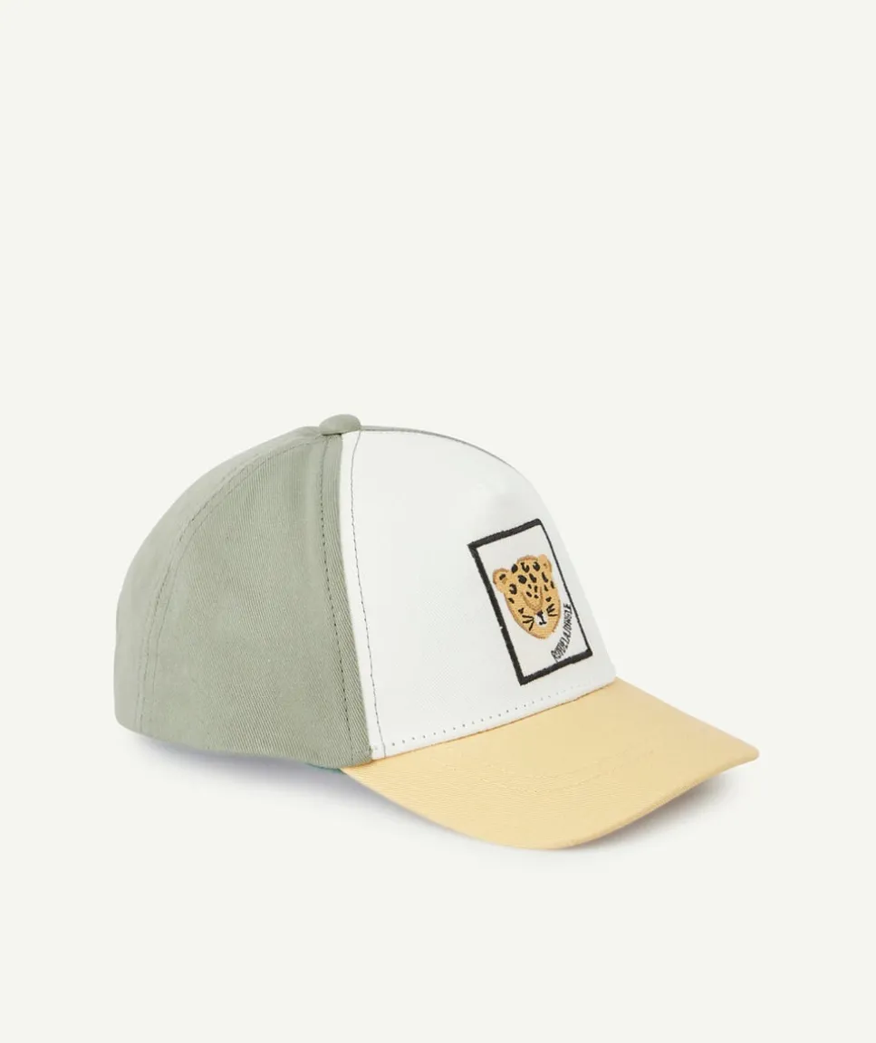 Casquette kaki et jaune avec lion pour bébé garçon