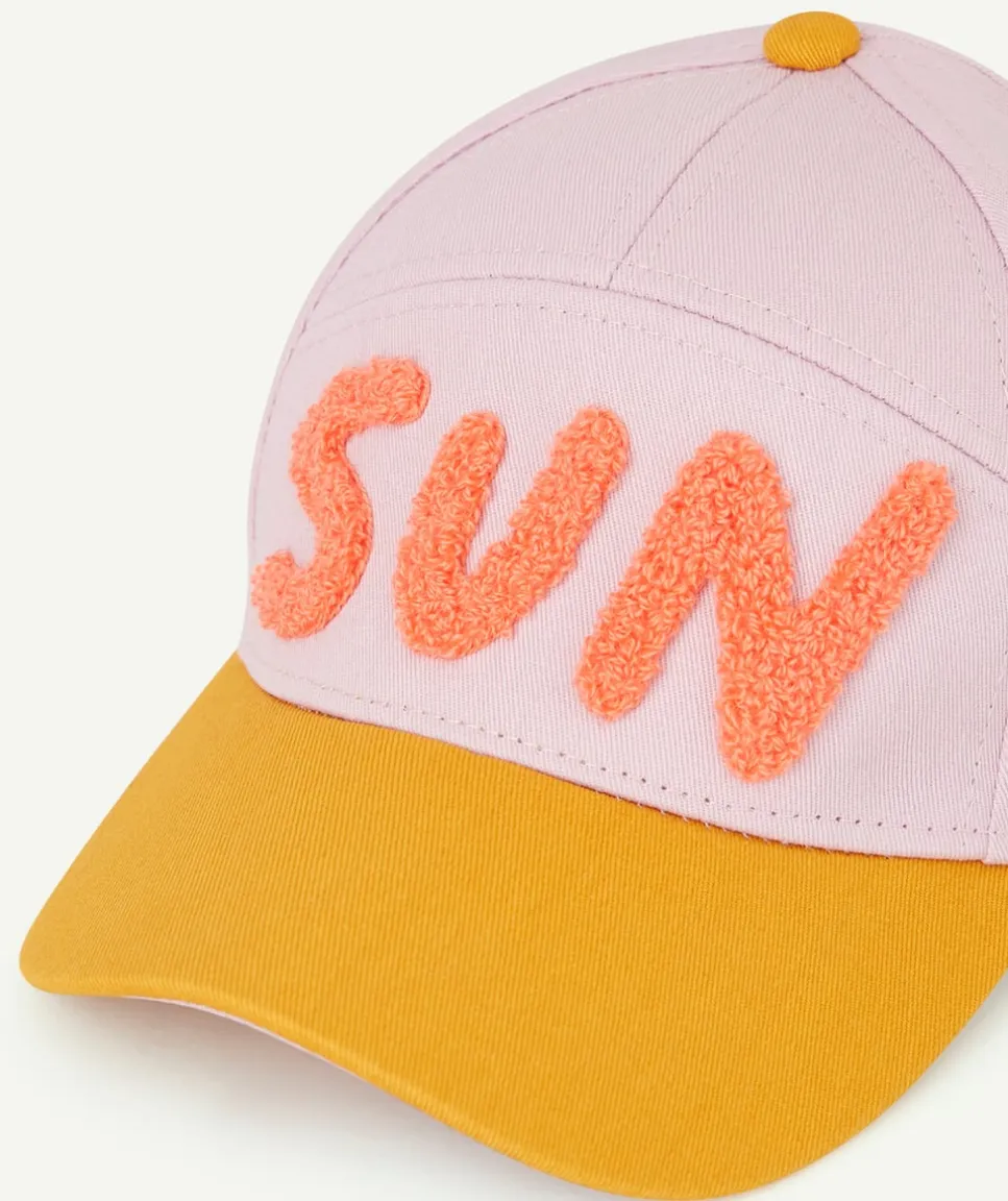 Casquette lilas avec message fun en bouclette