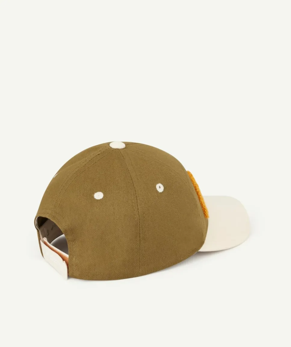 Casquette vert olive avec message fun en bouclette