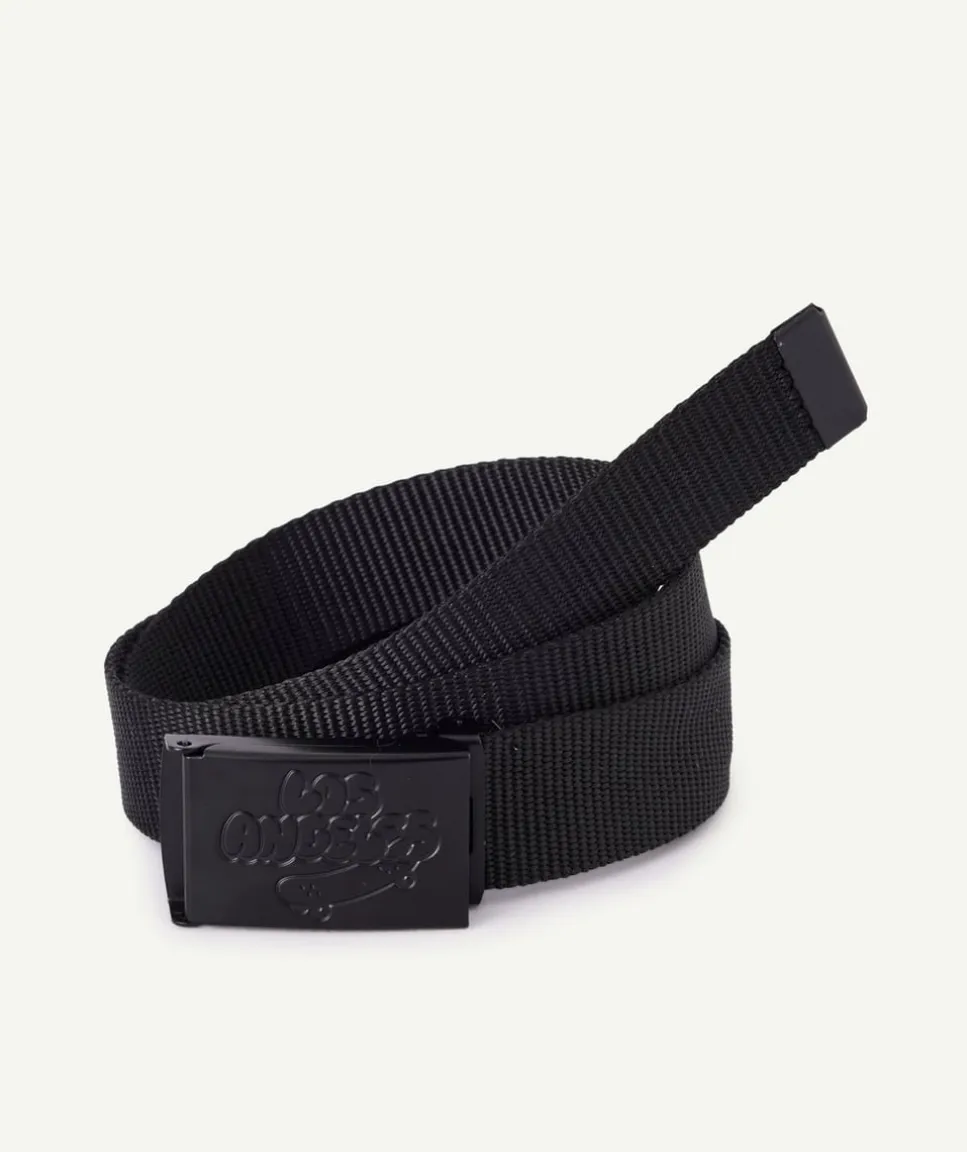 Ceinture garçon noire boucle logo