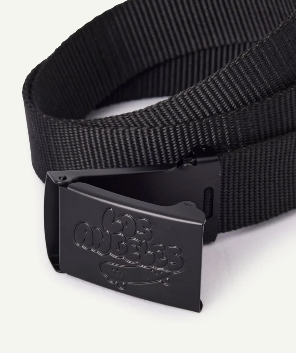 Ceinture garçon noire boucle logo