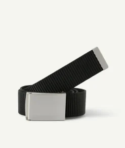 Ceinture noire avec boucle métallique