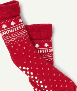 Chaussettes rouges imprimé fantaisie garçon