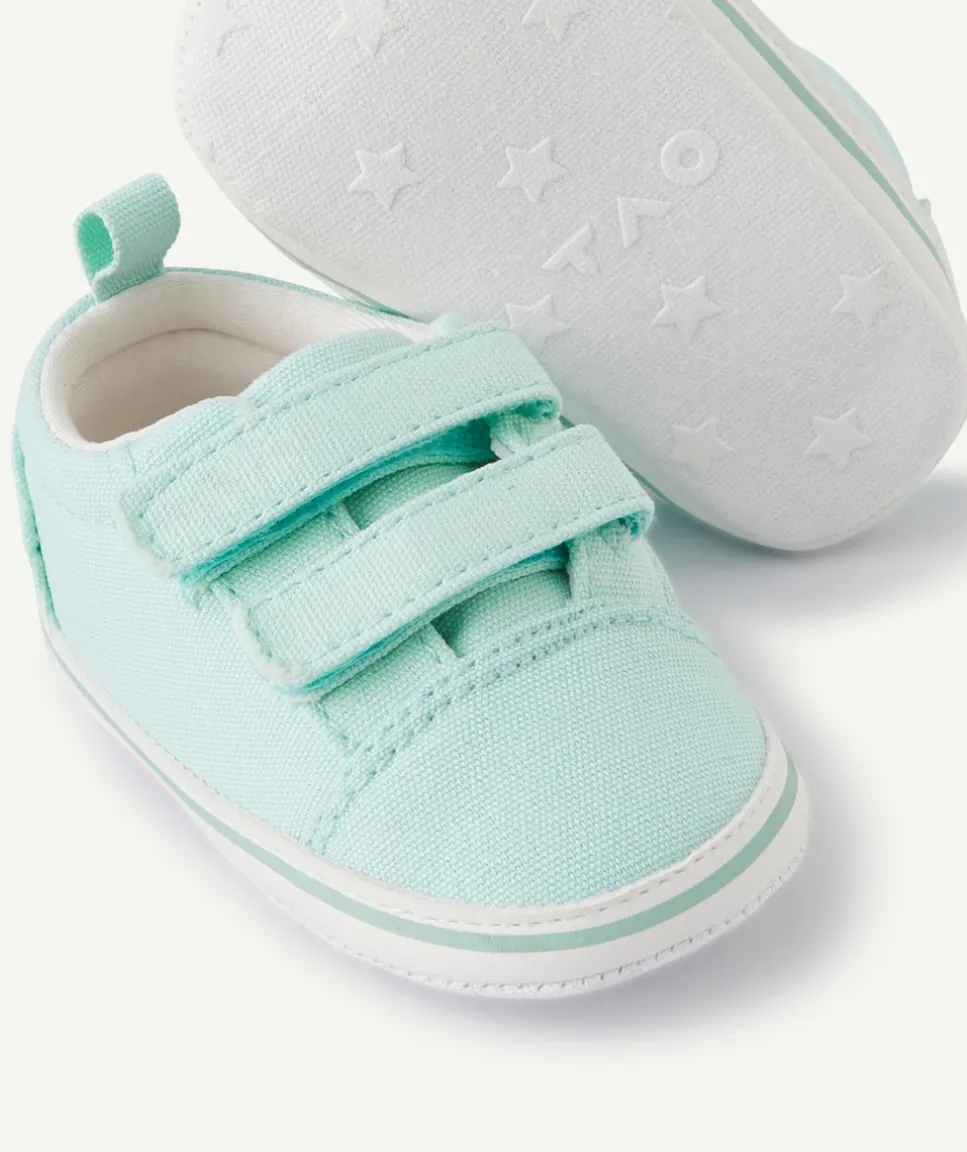 Chausson menthe style baskets à scratchs bébé fille