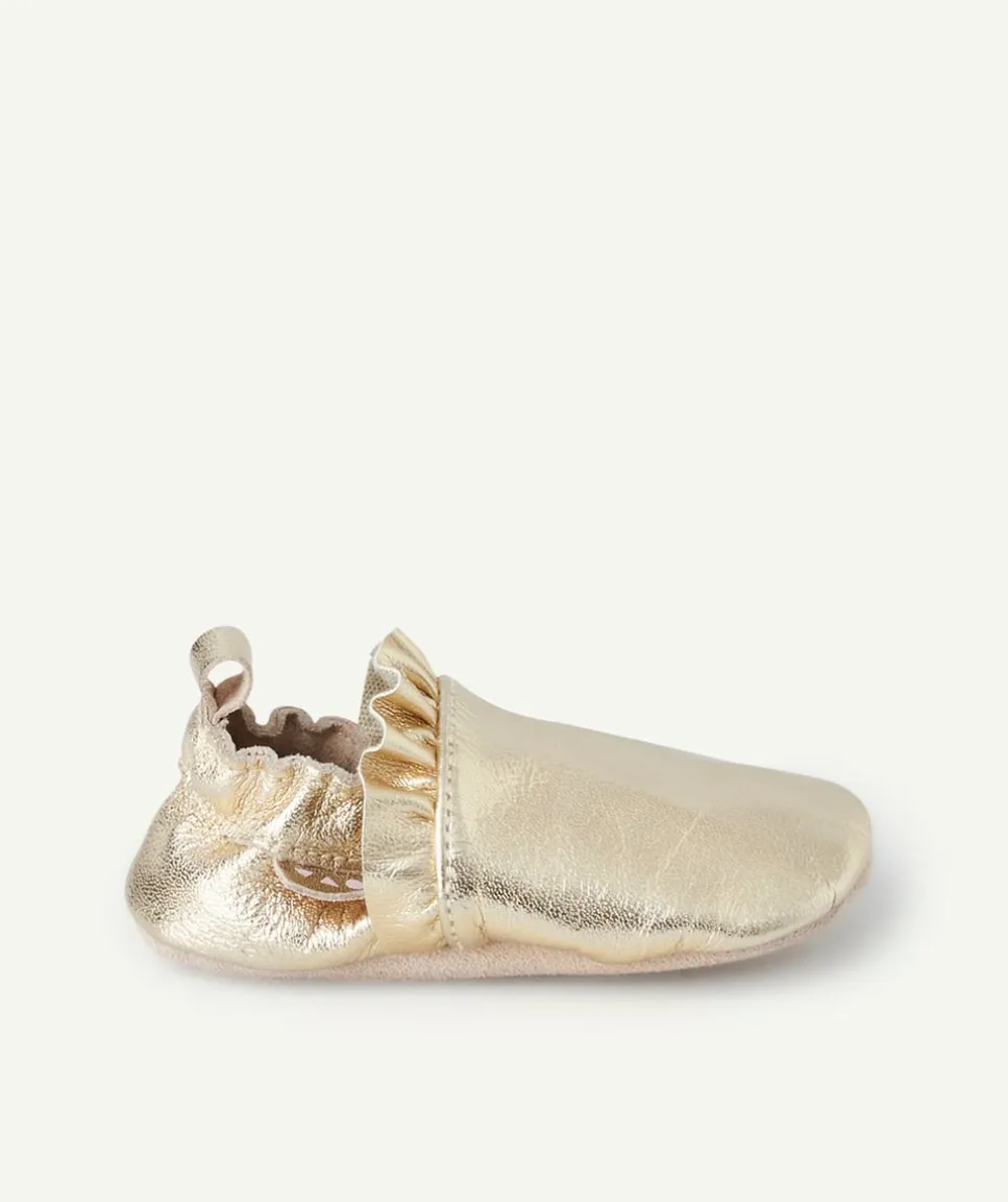Chaussons bébé fille couleur dorée