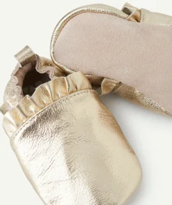 Chaussons bébé fille couleur dorée