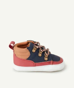 Chaussons bébé garçon bleu terracotta et marron