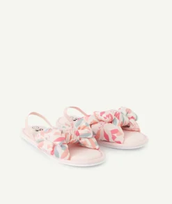 Chaussons fille imprimé floral rose