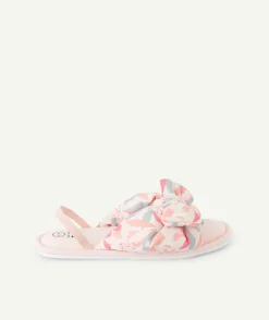 Chaussons fille imprimé floral rose