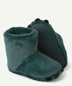 Chaussons garçon en fausse fourrure
