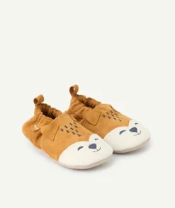 Chaussons renard bébé garçon camel