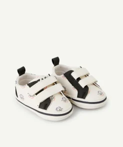 Chaussons style baskets à scratchs bébé garçon avec motifs chiens