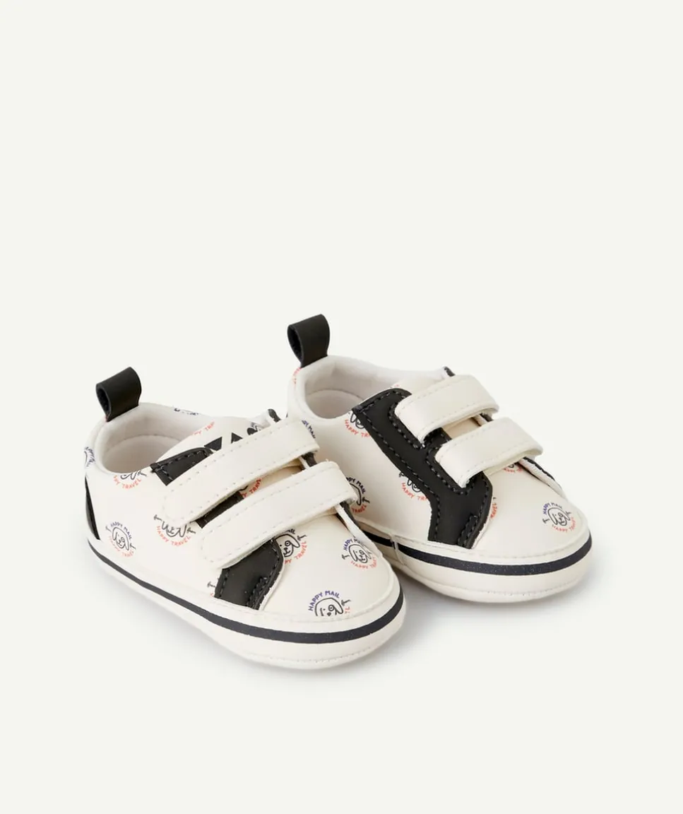 Chaussons style baskets à scratchs bébé garçon avec motifs chiens