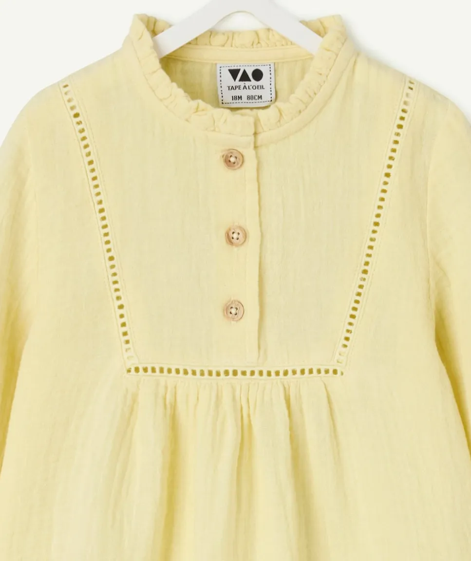 Chemise bébé fille jaune