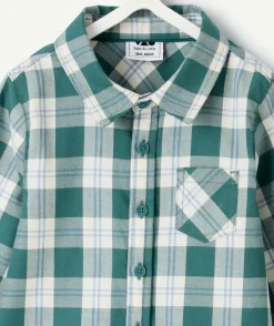 Chemise bébé garçon à carreaux verte