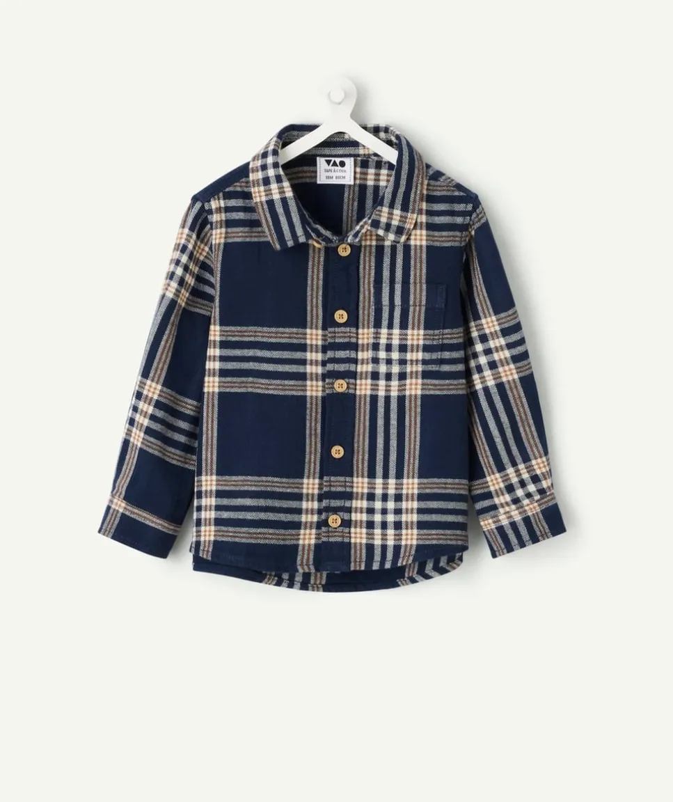 Chemise bébé garçon en coton à carreaux