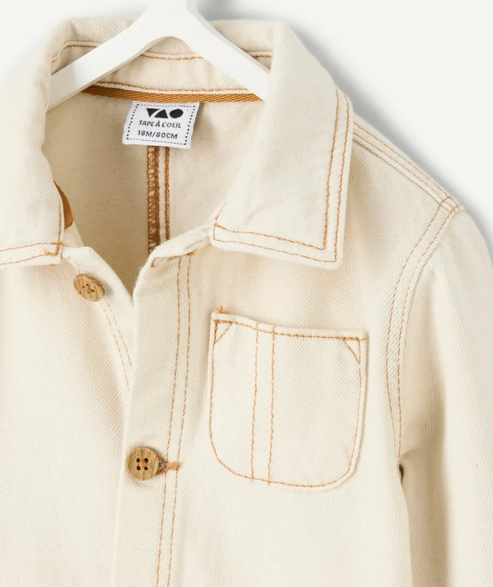 Chemise bébé garçon en jean crème