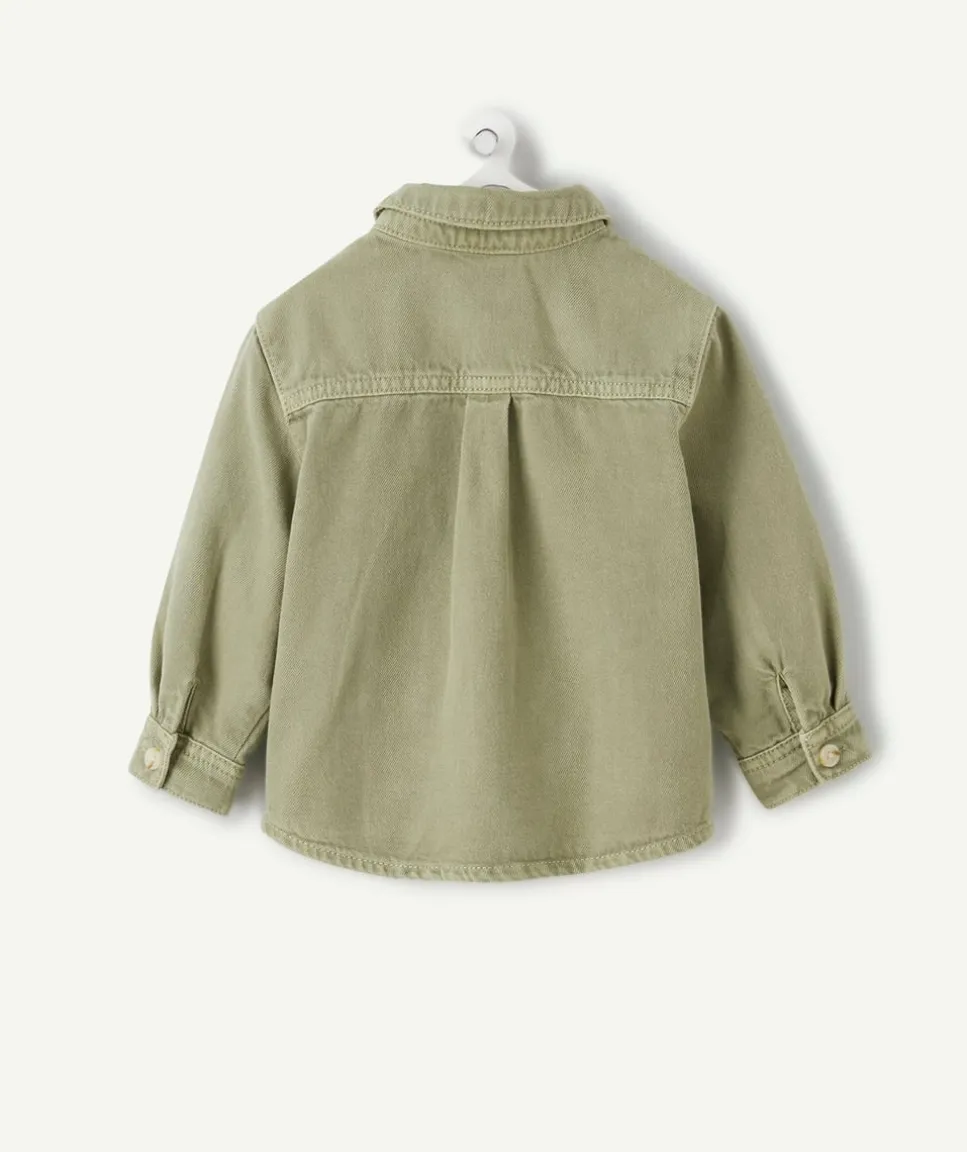 Chemise bébé garçon en jean vert