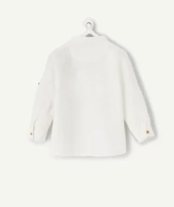 Chemise bébé garçon en lin blanche