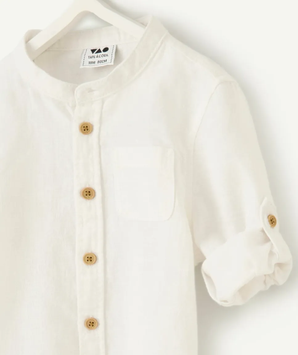 Chemise bébé garçon en lin blanche
