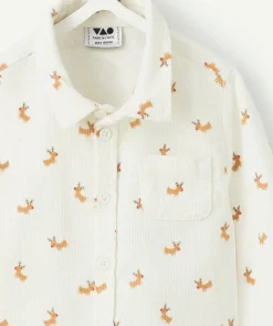 Chemise bébé garçon imprimée blanche en coton