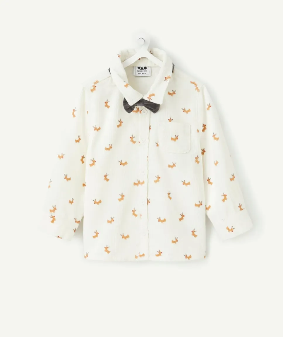 Chemise bébé garçon imprimée blanche en coton