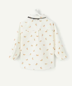Chemise bébé garçon imprimée blanche en coton
