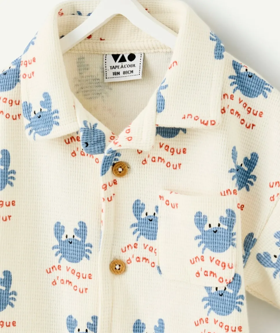 Chemise bébé garçon imprimée crabe