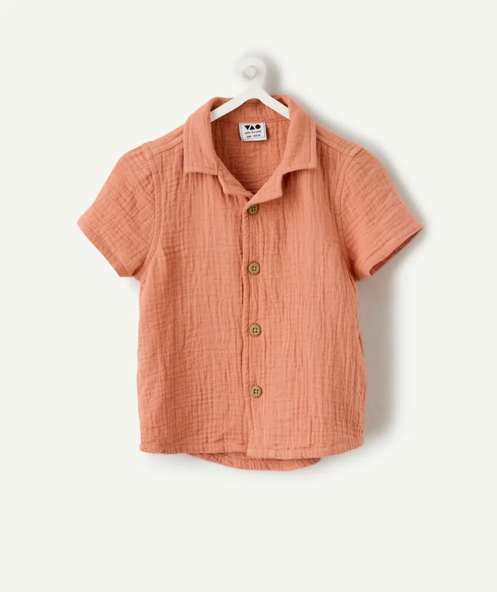Chemise bébé garçon terracotta