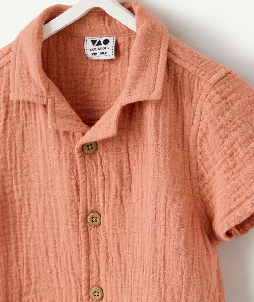 Chemise bébé garçon terracotta