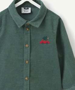 Chemise bébé garçon vert patch brodé